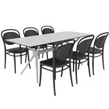 SIESTA AIR TABLE 180 AND MARCEL CHAIR 8 SEAT PACKAGE BLACK