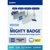 AVERY THE MIGHTY NAME BADGE 762 X 254MM SILVER BOX 10