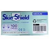 SKIN SHIELD LATEX EXAMINATION GLOVES MEDIUM CREAM BOX 100