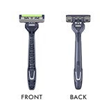 LIVINGSTONE DISPOSABLE SHAVING RAZORS TRIPLE BLADE WITH HANDLE AND LUBRICATING STRIP BLACK BOX 10