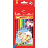 FABERCASTELL JUNIOR COLOURED PENCILS FULL LENGTH WITH SHARPENER ASSORTED PACK 10