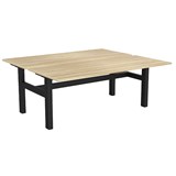 OLG AGILE FIXED HEIGHT 2PERSON DESK WORKSTATION BLACK FRAME 1800MM X 750MM NORDIC MAPLE TOP