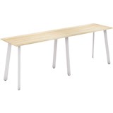 OLG FLARE BAR LEANER 6 LEG WHITE FRAME 3000MM X 750MM NEW OAK RAVINE 2PIECE TOP