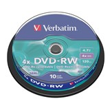 VERBATIM DVDRW 47GB SILVER PACK 10