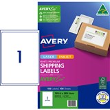 AVERY 959014 L7167 PREMIUM SHIPPING LABELS WITH AVERYECO 1UP WHITE 100 SHEETS