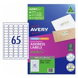 AVERY 952006 L7651 PREMIUM SHIPPING LABELS WITH AVERYECO 65UP WHITE 20 SHEETS