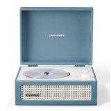 CROSLEY VOYAGER PORTABLE RETRO CD PLAYER WITH STEREO BLUETOOTH SPEAKERS FM RADIO WASHED BLUE