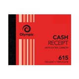 OLYMPIC CARBON TRIPLICATE CASH RECEIPT BOOK NO615 100 X 125MM 100 LEAF RED