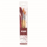 KUM SCHOOL  ART MIXED MEDIA ROUND BRUSH SET 3