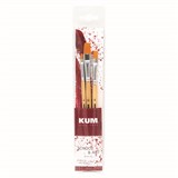 KUM SCHOOL  ART MIXED MEDIA FLAT BRUSH SET 3